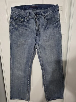 Bailey’s PT Premium Boot Cut Jeans Men’s 32x30 Blue Denim Distressed Faded - Image 1 of 4
