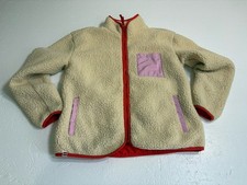 LEGOwomen s Sherpa Jacket Cream Red Pink S Recycled Polyester Unisex Long Sleeve