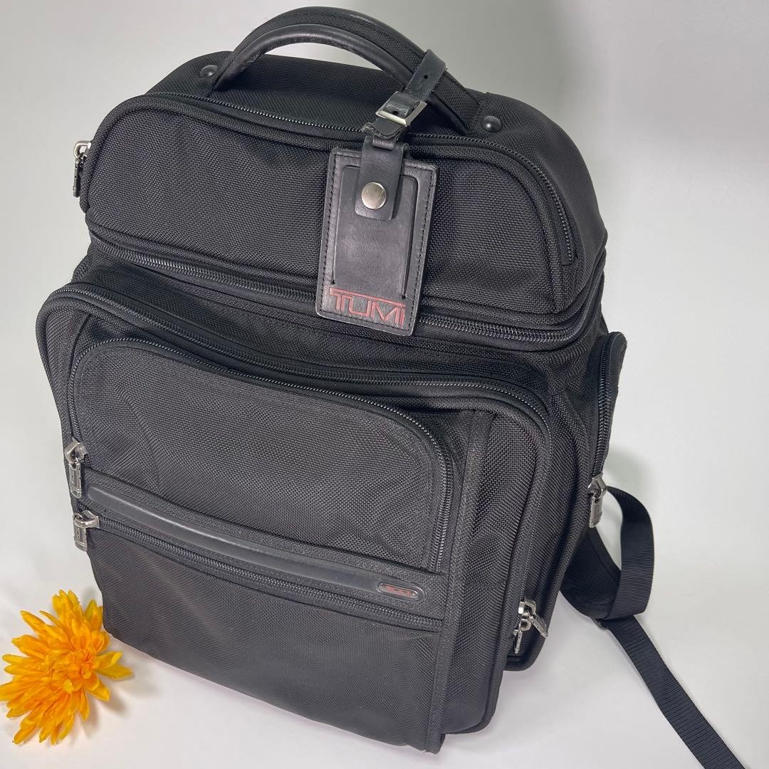 TUMI Black Nylon Backpack Multi zip Pockets Used … - image 17