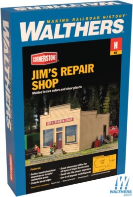 NEW Walthers 933-3229 Jim's Repair Shop Kit N Scale Train FREE US SHIP