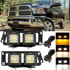 Auxbeam 4x 3 Led Fog Driving Lights Pods Mount Bracket For Dodge Ram 2500 3500