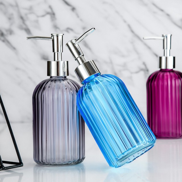 400ml Glass Vintage Soap Dispenser Lotion Liquid Pump Sink Bathroom Kitchen 400ml Glass Vintage Soap Dispenser Lotion Liquid Pump Sink Bathroom Kitchen