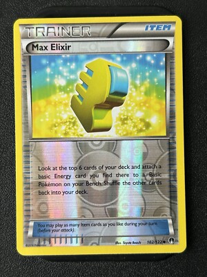 Pokemon Max Elixir Uncommon Reverse Holo 102/122 XY Breakpoint Pokemon Card NM+