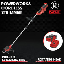 Strimmer Cordless Line Trimmer Powerworks Greenworks 40V 30cm Battery & Charger