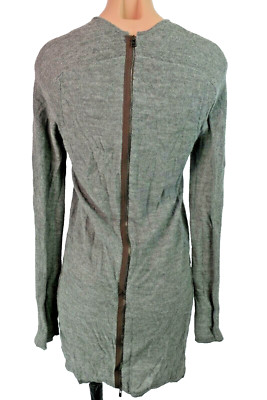 I'ogan Womens Dress Bodycon Sweater Dress Alpaca Bln Size M Gray Exposed Zipper