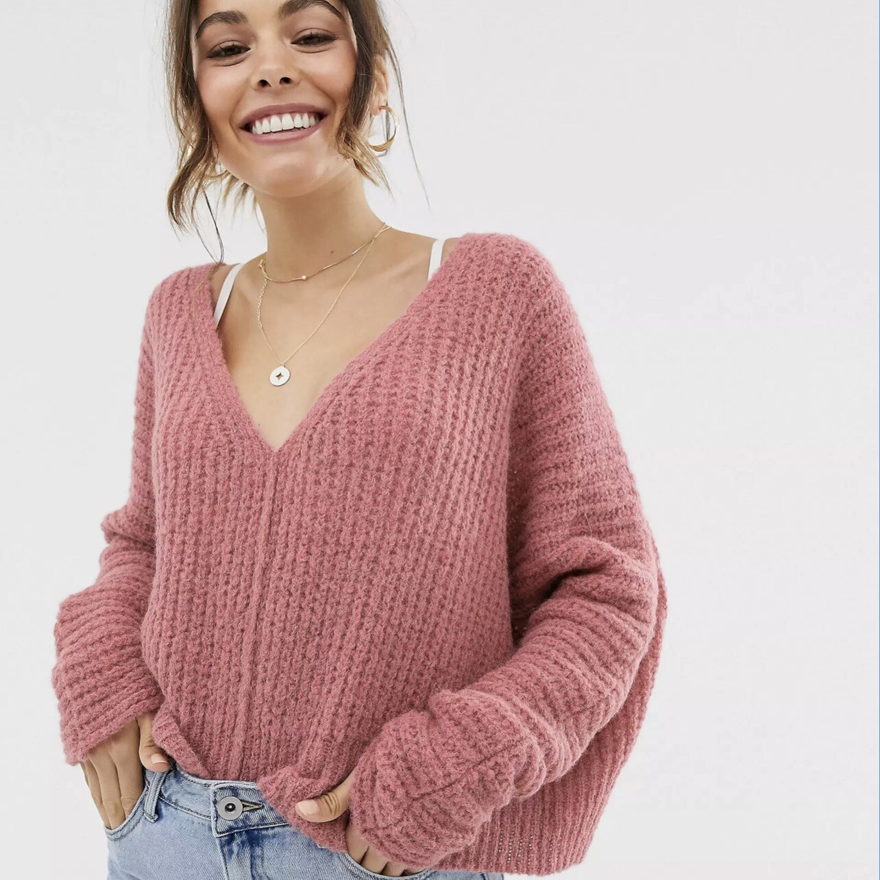 Free People Moonbeam Alpaca V Neck 