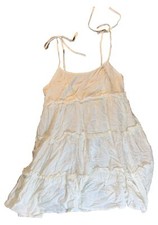Shein Dress Womens Medium White Layered Tiered Cottagecore Boho Ruffle