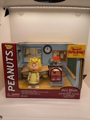New Peanuts Sally Brown In Elementary School Classroom Playset Memory Lane 2002