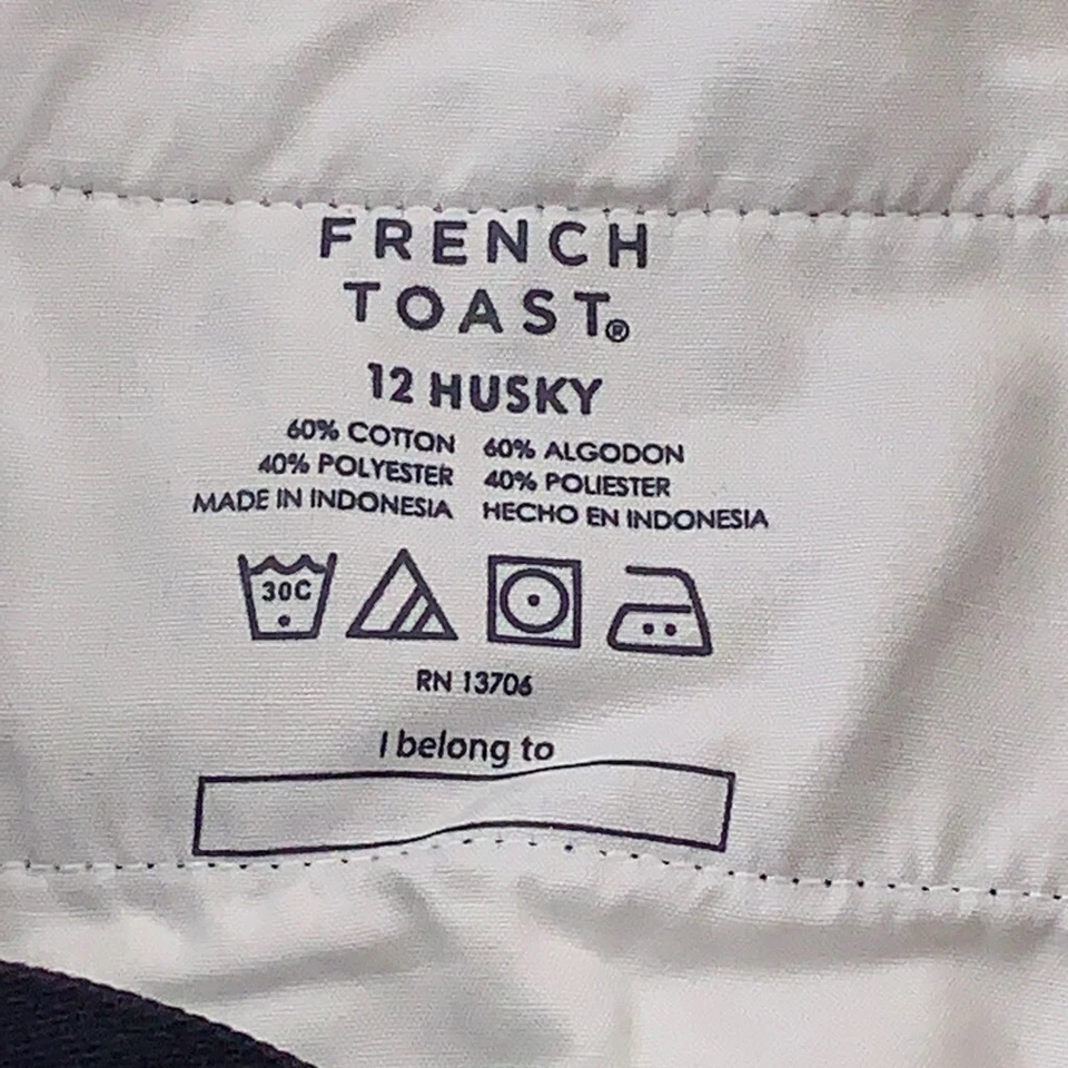 Pantalones de vestir de sarga French Toast para niños azul marino bolsillos calce relajado husky 12 nuevos Foto 3 de 4