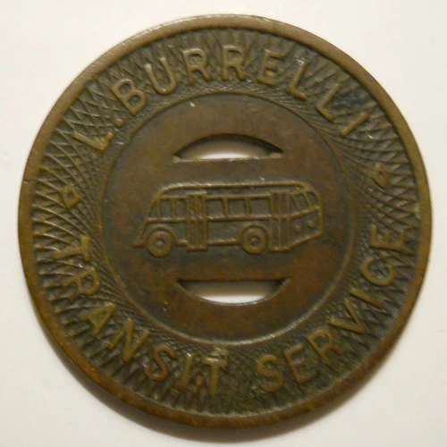 L. Burrelli Transit Service (East Pittsburgh Pennsylvania) transit token  PA325E - product listing photo