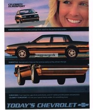 1985 Chevrolet Chevy Celebrity Eurosport Black 4-door Ht Auto Car Vintage Ad 1985 Chevrolet Chevy Celebrity Eurosport Black 4-door Ht Auto Car Vintage Ad