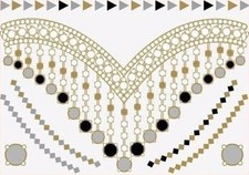 Temporary Flash One-Time Tattoo Classic Gold 8-Piece Necklace Bracelet Ring NEW