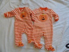 Carter's Just One You Halloween Sleep Play with Pumpkin Sz 0- 3 Months Lot 2