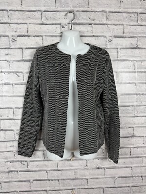 Next Edge to Edge Open Front Chevron Zick Zack Blazer Jacke 12