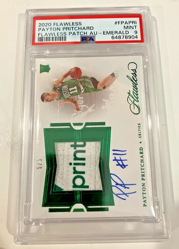 2020 Flawless Payton Pritchard Rookie Patch Auto Emerald RPA 5/5 PSA 9 POP 1