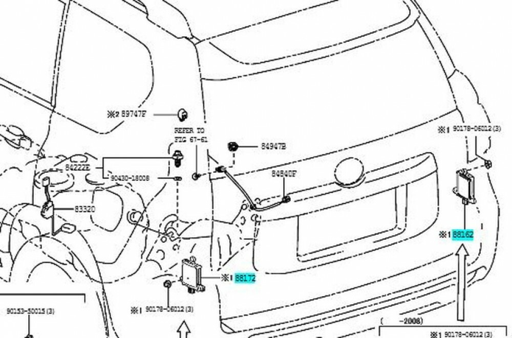 TOYOTA Genuine 8816260051 Blind Spot Monitor Sensor RH/LH LAND CRUISER