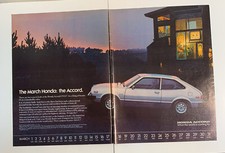 1977 Honda Accord Print Ad Vintage Original Auto Car The March Honda 2 Page