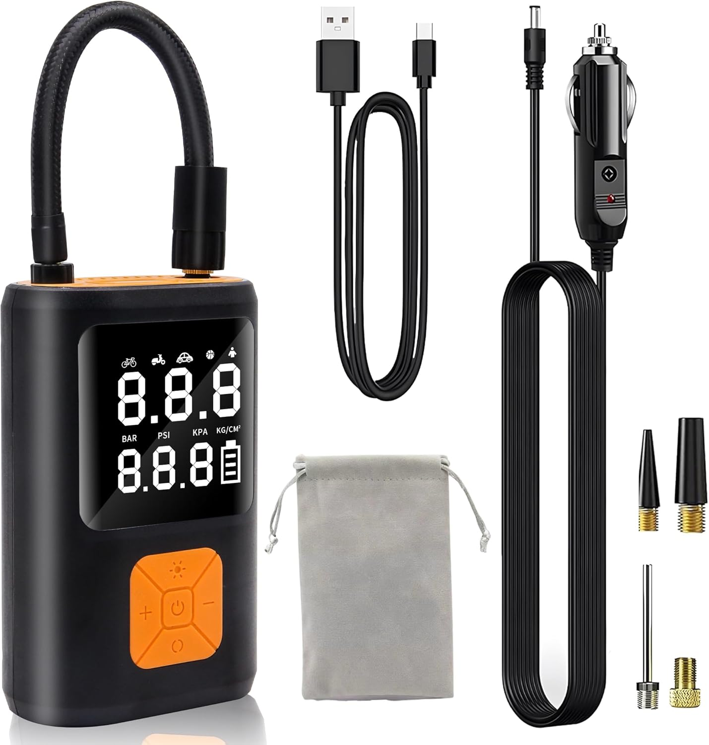 Tire Inflator Portable Air Compressor 150PSI Cordless Smart Pump Tire Inflator