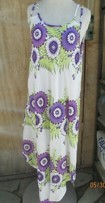 Women Umbrella Dress Ladies Summer  bautiful printe flower sleeve free size 46