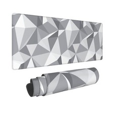 Grey Geometric Gray Gaming Mouse Pad Large XL Desk Mat Abstract Long Extended...