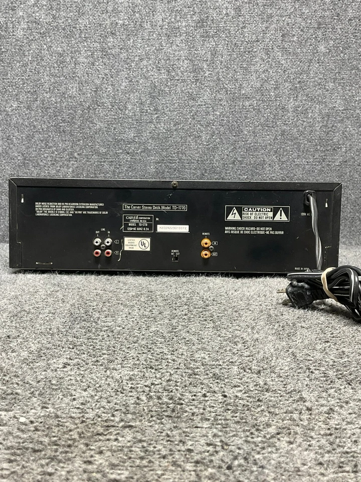 Carver TD1770 🎶 Home Audio Cassette Stereo Tape Deck, Black ✅ - Image 2 of 4