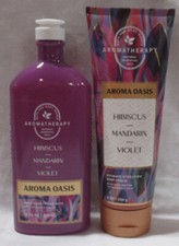 Bath Body Works Aromatherapy Wash Cream Set Lot of 2 HIBISCUS MANDARIN VIOLET