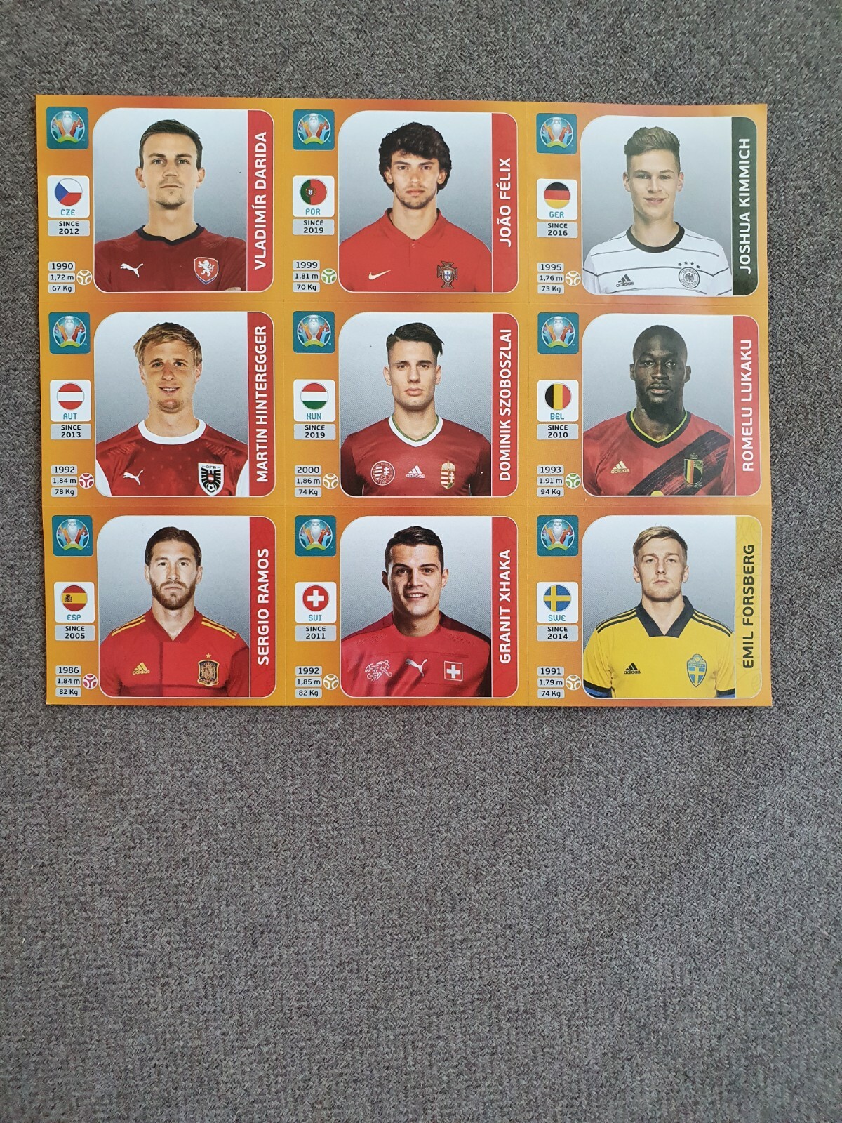 9 Panini Euro 2020 Tournament Edition