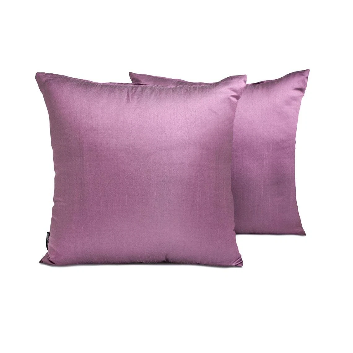Lilac Art Silk Plain & Solid Set of 2, 16"x16" Throw Pillow Cover - Lilac Luxury