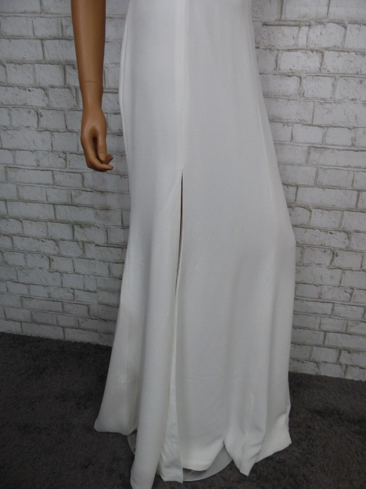 OFF WHITE Abito crepe Dress the Population Iris flit bianco fuori taglia grande NUOVO D448