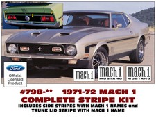 798 - 1971 1972 Ford Mustang - Mach 1 Complete Stripe Kit And Names - 3 Colors 798 - 1971 1972 Ford Mustang - Mach 1 Complete Stripe Kit And Names - 3 Colors