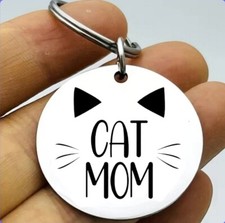 Cat Mom Kitty Pet Hot Cute MOMMY Keychain