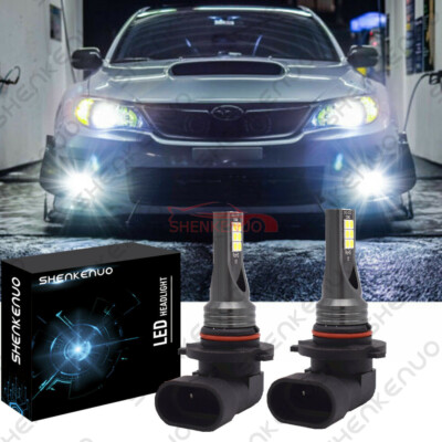 2x Xenon White 9005 LED High Beam Headlight Bulbs For Subaru Impreza Forester