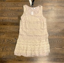 Kensie Dress Medium Cream and Lace Vanilla Dress