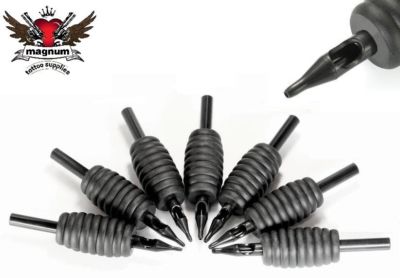 5 x EINWEG TATTOO TUBEN - 3/4 Zoll 19 mm Griff - FLACHE SPITZE 5, 7, 9, 11, 13, 15