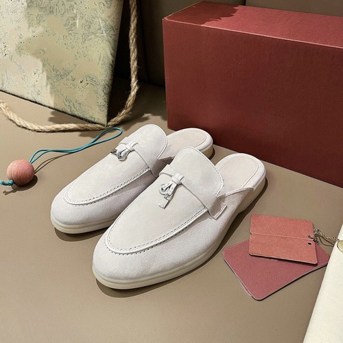 Italian Style Damen Pantoletten Slipper geschlossene Zehe Slipper echtes Wildleder Leder Design - Bild 3 von 9