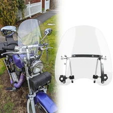 For Suzuki Savage 650 LS650 Clear Large 18"x16" Windshield fit 7/8" 1" Handlebar