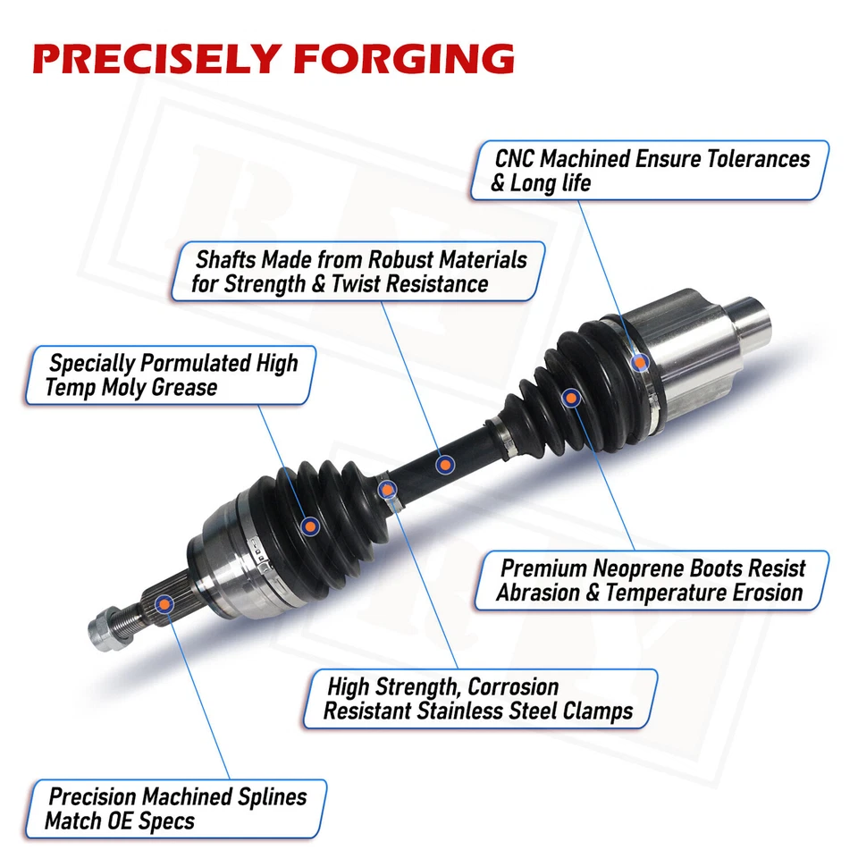 Conjunto de eje CV par delantero para Ford Expedition 2004-2008 Ford F-150 2003-2006 Foto 3 de 4