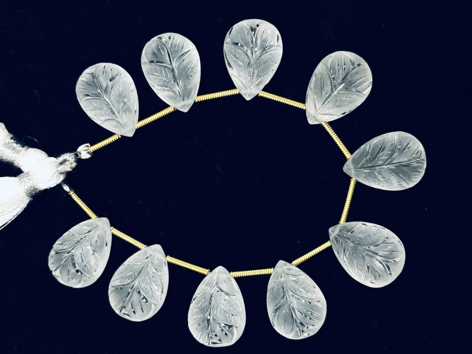 Incredibile cristallo trasparente quarzo smerigliato perle intaglio pietra pr... - Immagine 2 di 3