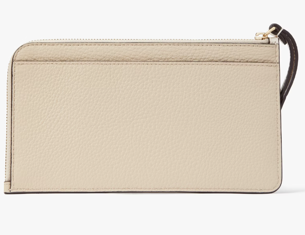 Buy Kate Spade Lucy Beige & White Leather L-Zip Wristlet KE575