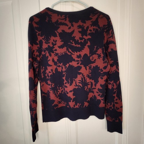 Ann Taylor Navy & Wine Floral Button-Up Cardigan Sweater Womens M NWOT - Picture 5 of 5