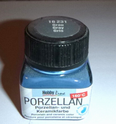Hobby line 16 231, Porzellan- + Keramikfarbe Grau, Neu