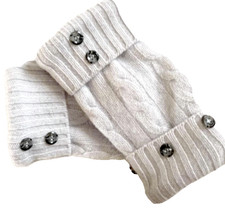 FINGERLESS GLOVES GRAY LIGHT 100% CASHMERE ONE SIZE S M L OS ARMWARMERS MITTENS