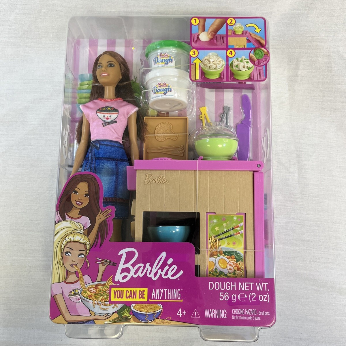 Barbie Noodle Bar Playset With Brunette Doll, Workstation