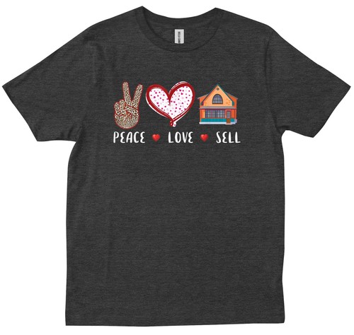 Funny Peace Love Sell Realtor Men Women Gifts Real Estate T-shirt - 第 1/7 張圖片