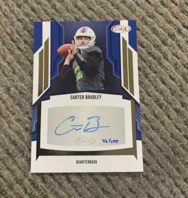 Carter Bradley 2024 SAGE HIGH SERIES ROOKIE AUTO #A-CB LAS VEGAS RAIDERS #d /100
