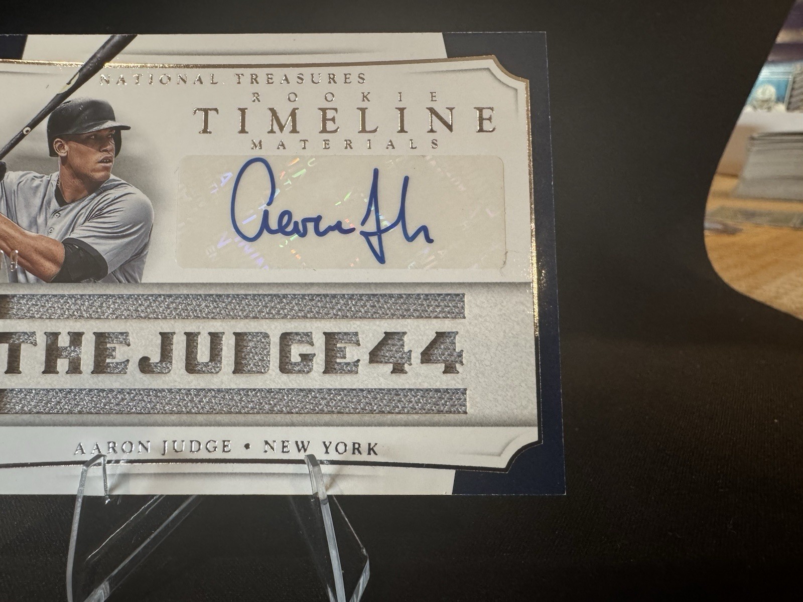 2017 National Treasures Aaron Judge Rookie Timeline Materials Patch Auto RC /99 view 6