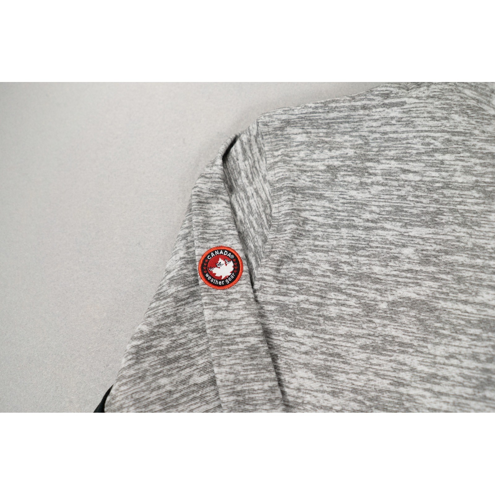 Canada Weathergear Mens Quarter Zip Pullover Space Dye Grey Black Large Sporty image 7