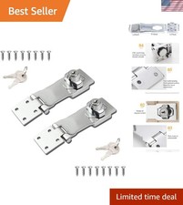 Stylish 4-Inch Keyed Locking Hasp - Stainless Steel Security Solution, 2 Pack