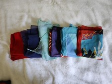 Lots of 6 Vintage Scarves Various Colors and Sizes. See Photos