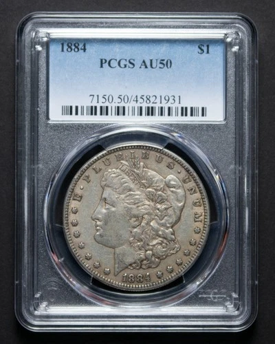 1884 Morgan Silver Dollar PCGS AU50